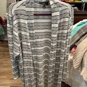 Lane Bryant Monochrome Striped Cardigan